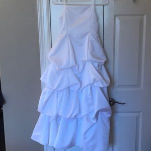 White flower girls dress size 8.